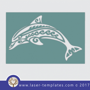 Dolphin stencil template, online laser cut design store. Download Vector patterns.
