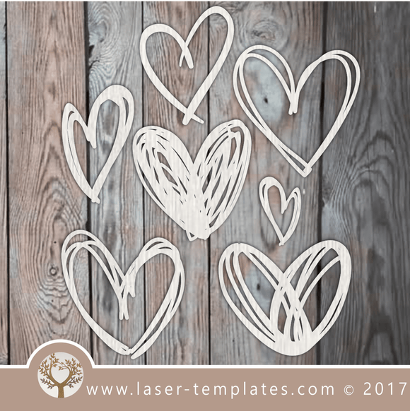 Heart template laser cut online store, free vector designs every day. Doodle Hearts.