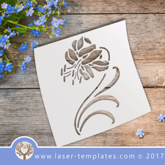 Dragon Lily flower STENCIL template. Laser cut stencils. Vector online store, free designs. Dragon Lily 01