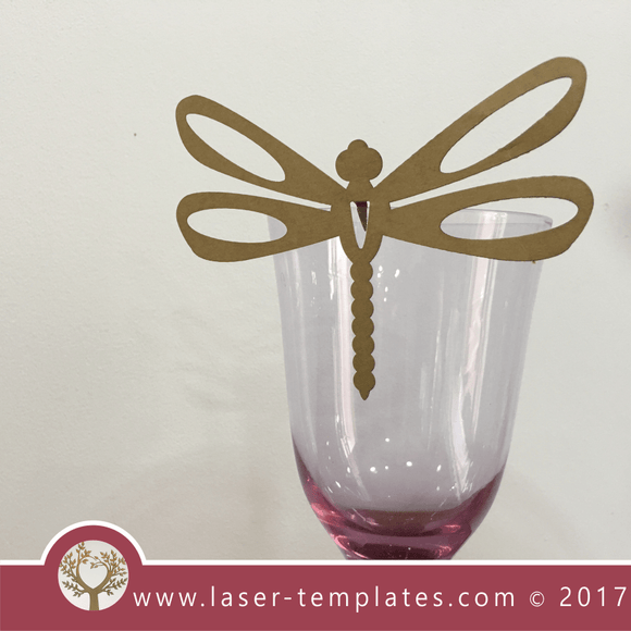 Laser Cut Dragonfly Glass Tag Template, Download Vector Designs.