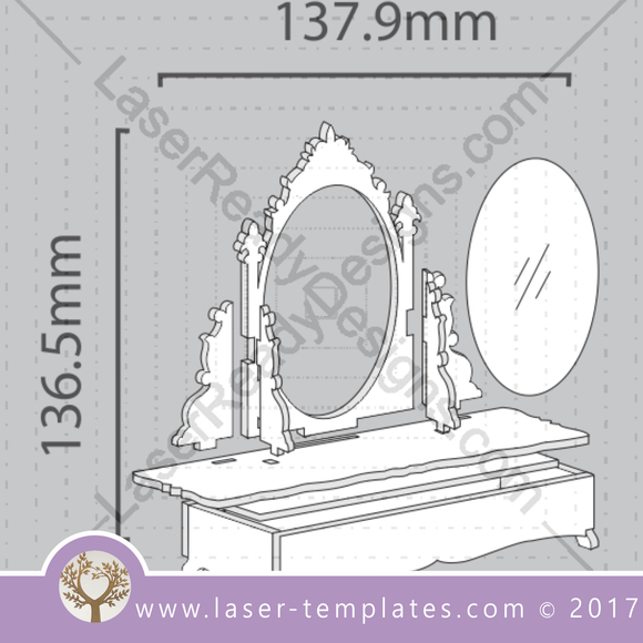 Laser cut doll Furniture templates, Online store, free Vector designs every day. Dresser 3mm.