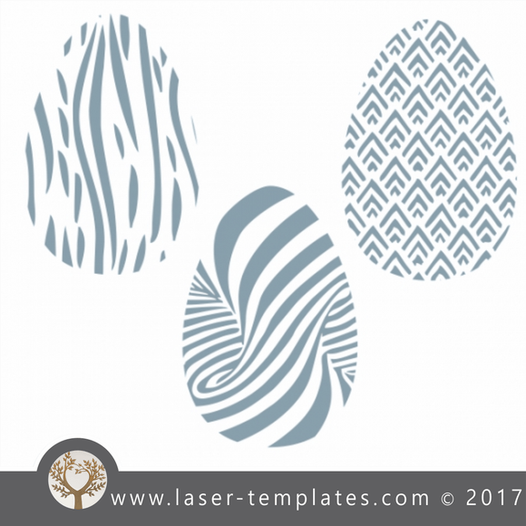 Easter Egg Stencils Set, laser cut stencils. Download design vector.