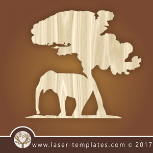 Elephant Africa template, online design store for laser cut patterns.