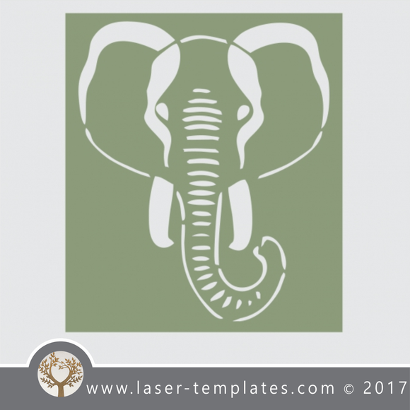 Elephant head stencil template, online design store for laser cut ...