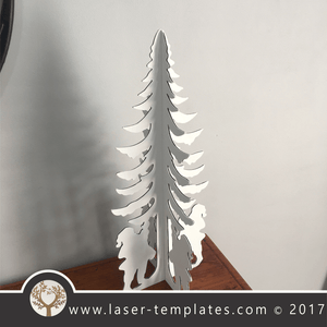Elf Christmas Tree laser cut template, download vector designs.
