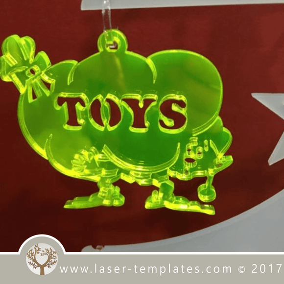 Elf with Toys Christmas template for laser cutting, download vector desings