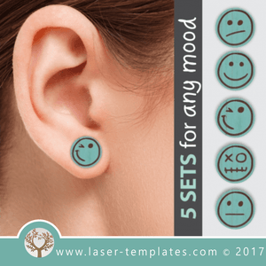 Emoji Earrings 1. Online store for Laser templates.