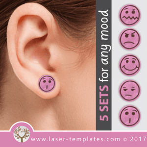 Emoji Earrings 2. Online store for Laser templates.