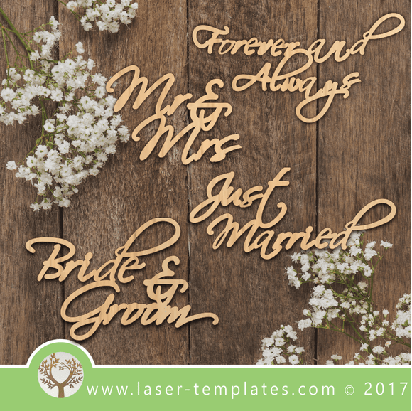 Laser Cut Wedding Words Template, Download Vector Designs Online.