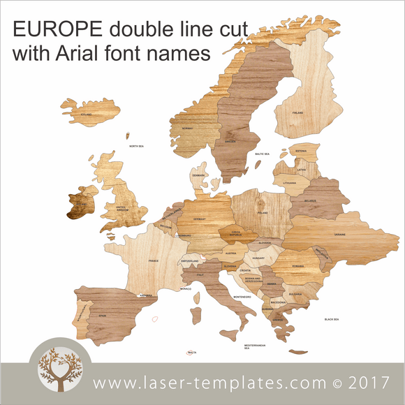 Laser cut Map of Europe template, search 1000's of design patterns.