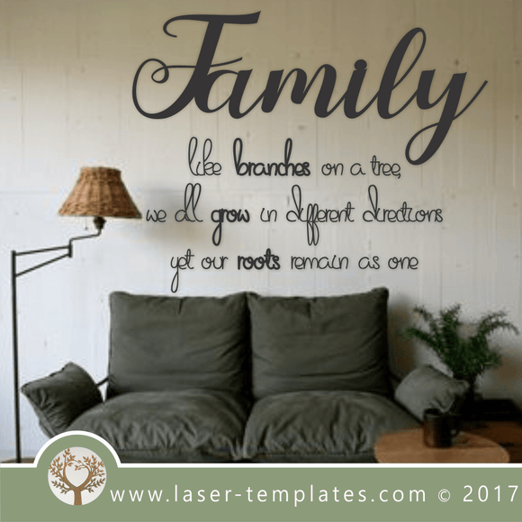 Laser Cut Family Wall Quote 2 Template, Download Vector Designs.
