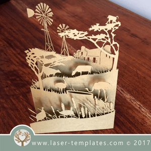 Laser Cut Farm Pop Up Card Template, Download Vector Designs Online.