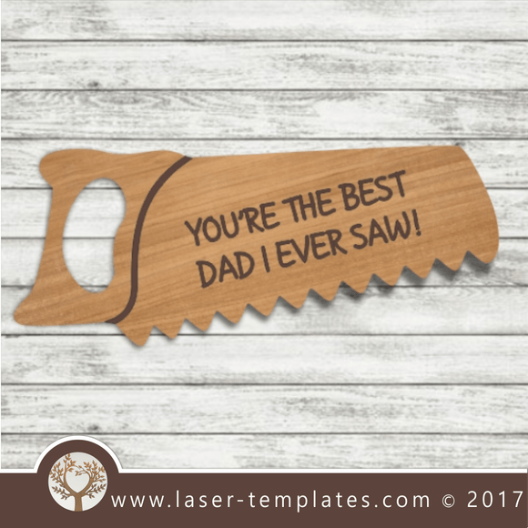 Father's Day key ring TEMPLATE for laser engraving. Online design store.