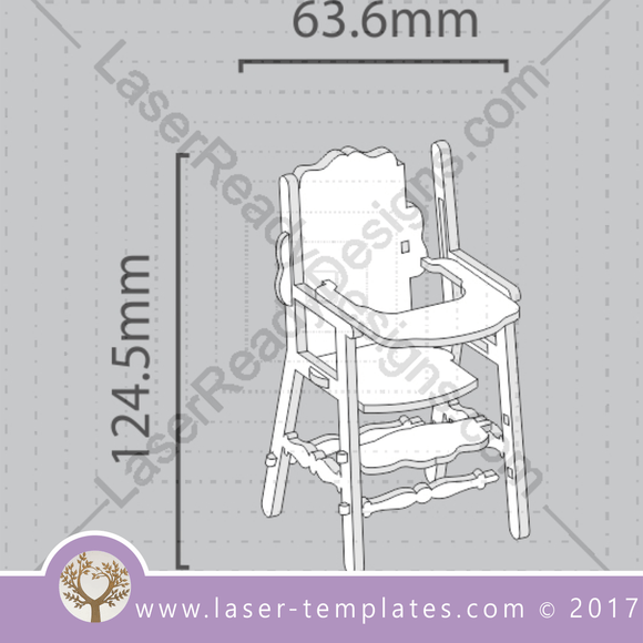 Laser cut doll Furniture templates, Online store, free Vector designs every day. Feed Chair 3mm.