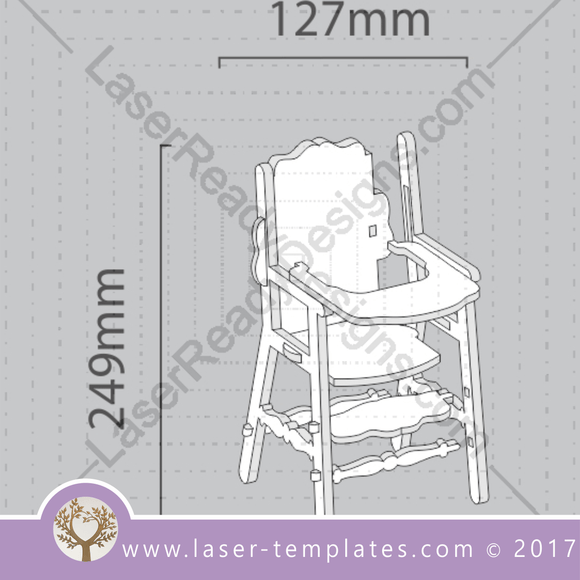 Laser cut doll Furniture templates, Online store, free Vector designs every day. Feed Chair 6mm.