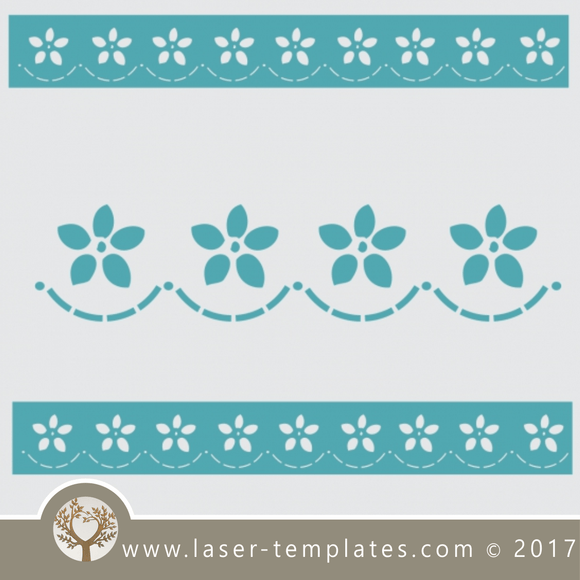 Border stencil design, online template store, Buy vector patterns for laser cutting. floral border stencil