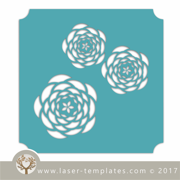 Floral Laser Stencil Template. Cut into wood or use as wall stencil.