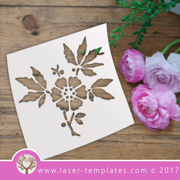 Flower STENCIL template. Laser cut stencils. Vector online store, free designs. Flower 02