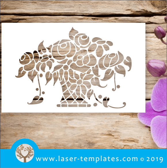 Laser cut template for Flower Basket 1