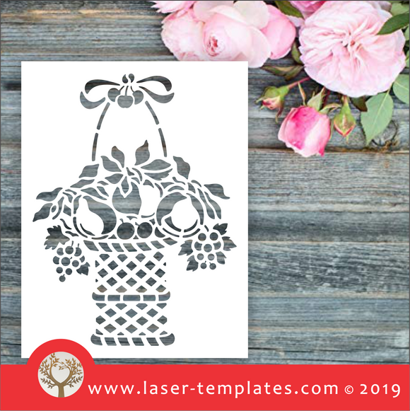 Laser cut template for Flower Basket 3