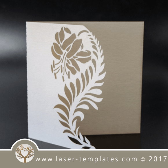 Laser cut template, wedding invite card, Get online now, free vector designs every day. flower invite ll.