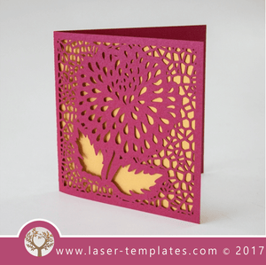 Laser cut template, wedding invite card, Get online now, free vector designs every day. Flower invite lX.