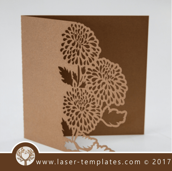 Laser cut template, wedding invite card, Get online now, free vector designs every day. flower invite V.
