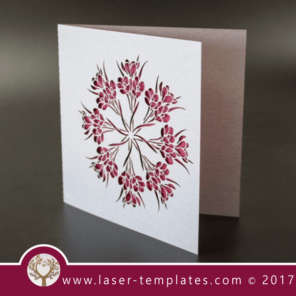 Laser cut template, wedding invite card, Get online now, free vector designs every day. flower invite Vll