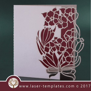 Laser cut template, wedding invite card, Get online now, free vector designs every day. flower invite Vlll.