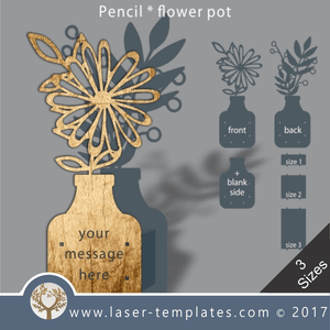 Laser cut flower pot template, use it for pencils, act. 3 different inner sizes. download free Vector designs every day. flower pot 24