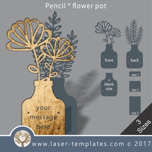 Laser cut flower pot template, use it for pencils, act. 3 different inner sizes. download free Vector designs every day flower pot 28
