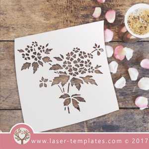 Hydrangea Flower STENCIL template. Laser cut stencils. Vector online store, free designs. Flower stencil