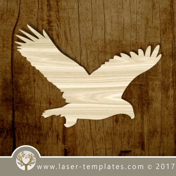 Bird silhouette template for laser cutting. Online store for laser cut patterns. Free laser cut designs every day. Flying eagle.