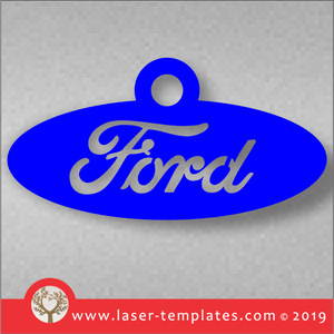 Laser cut template for Ford Key Ring