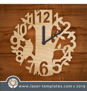 laser cutting templates Forest Clock