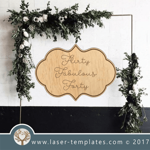 Laser Cut Forty Wall Art Template, Download Laser Ready Vector Designs