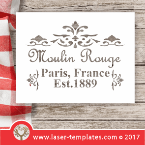 Laser Cut French Stencil 4 Template, Download Laser Ready Vectors.