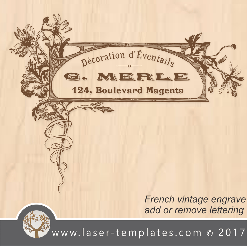 French hand drawn template, vector design. Online store. – Laser Ready ...