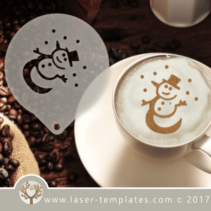 Frosty cofee stencil template for laser cutting patterns, download vector designs
