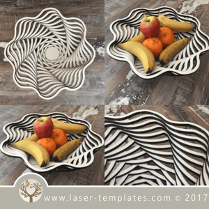 Fruit bowl laser cut template. Download vector design file.