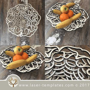 Fruit bowl laser cut template. Download vector design file.
