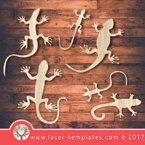 Laser cut gecko templates. Vector online store. Free designs. Gecko and lizards 3.