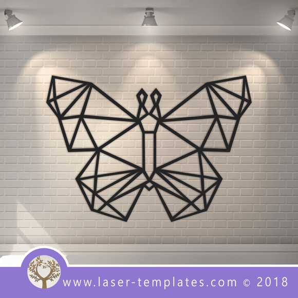 Laser Cut Geometric Butterfly Vector Template, Download Online Today