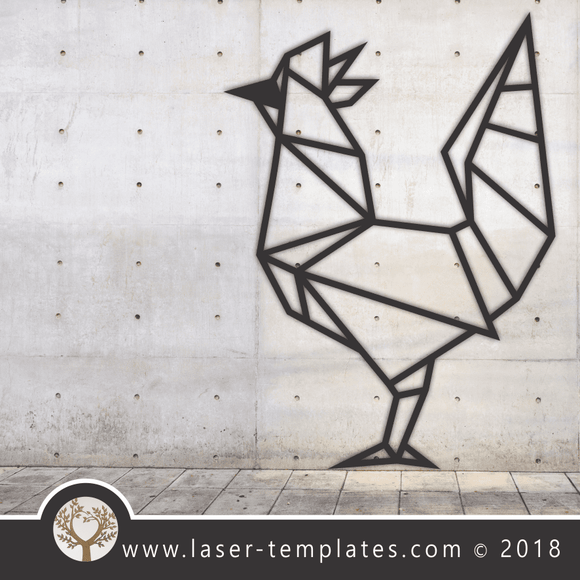 Laser Cut Geometric Chicken Vector Template, Download Online Today