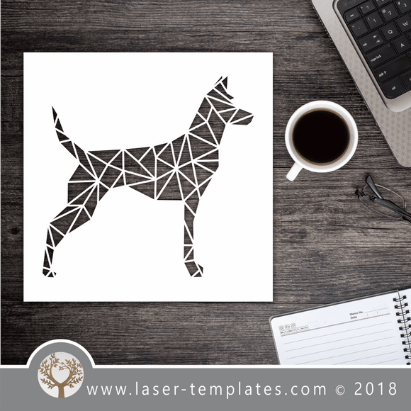 Laser Cut Geometric Dog Stencil Vector Template, Download Online