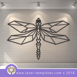 Laser Cut Geometric Dragonfly Vector Template, Download Online Today