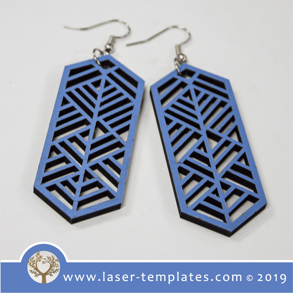 Laser cut template geometric drop Earrings