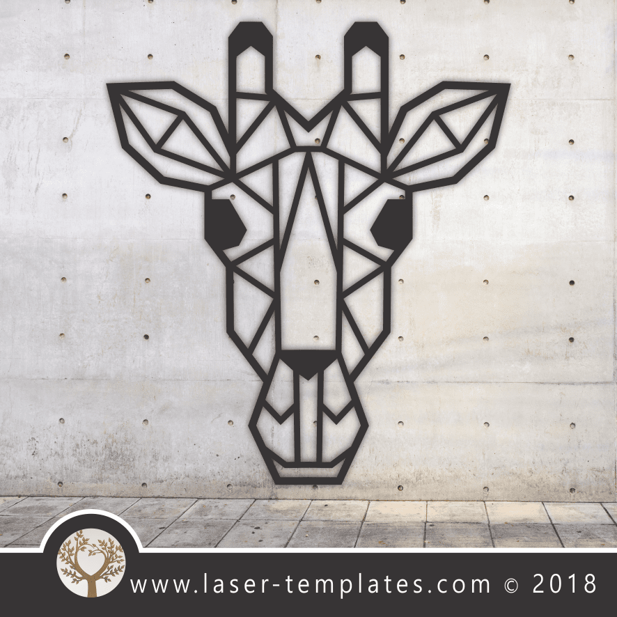 Laser Cut Geometric Giraffe Vector Template, Download Online Today
