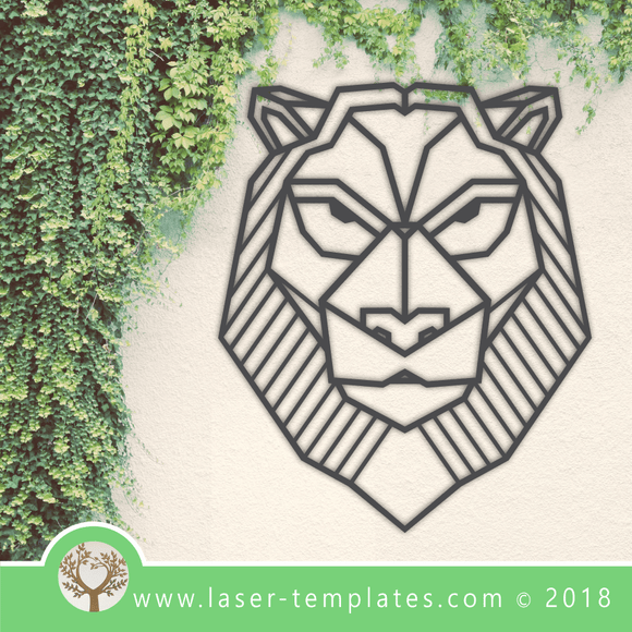 Laser Cut Geometric Lion Vector Template, Download Online Today