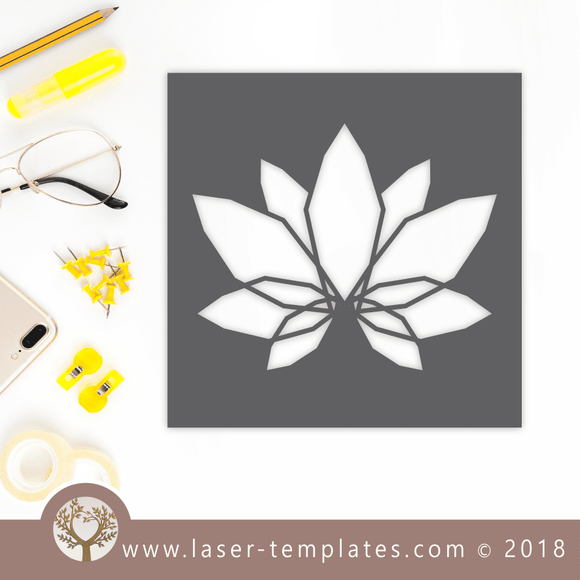 Laser Ready Geometric Lotus Stencil Vector Template Download Online